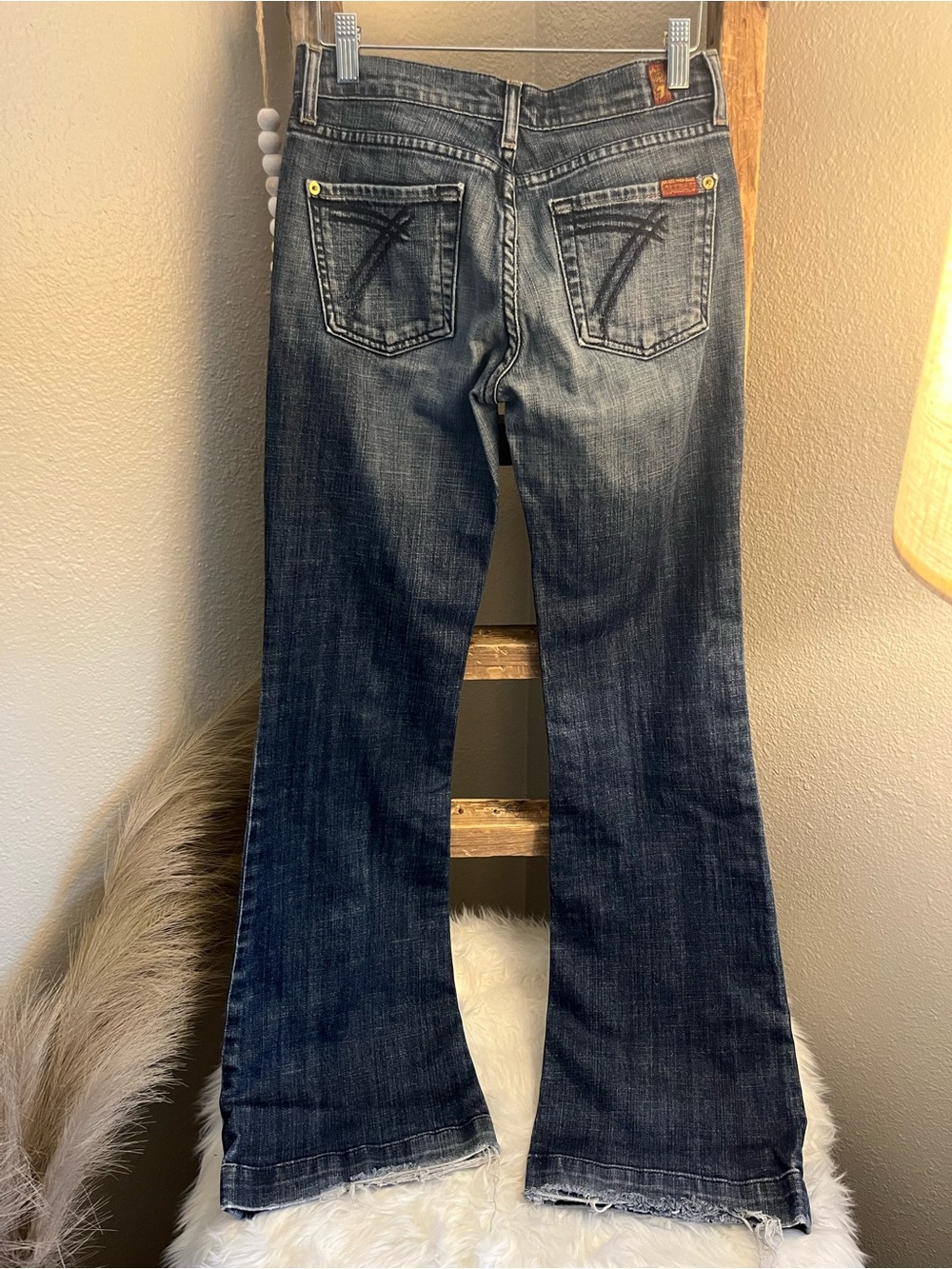 7 For All Mankind Dark Blue Flare Jeans